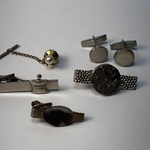 Vintage Tie Clip Tack Lot Assorted eclectic Styles Steam Punk MCM